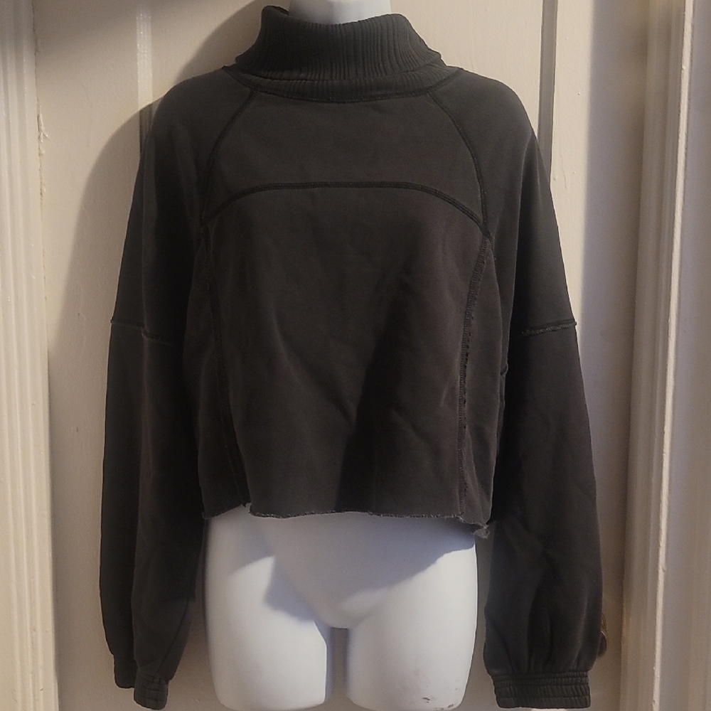 Aerie Black Cowl Neck Sweater with Modern Design